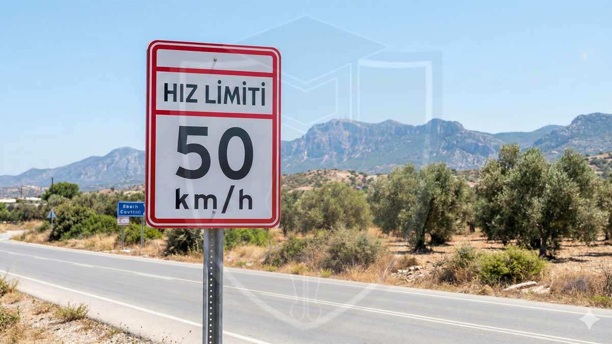تابلو محدودیت سرعت در قبرس
